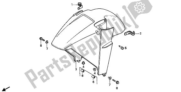 Toutes les pièces pour le Garde-boue Avant du Honda CBR 600F 1989