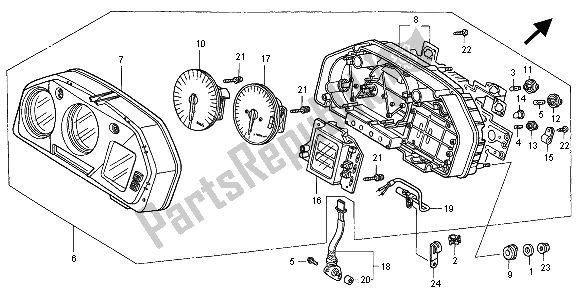 Tutte le parti per il Metro (kmh) del Honda VFR 800 FI 1998