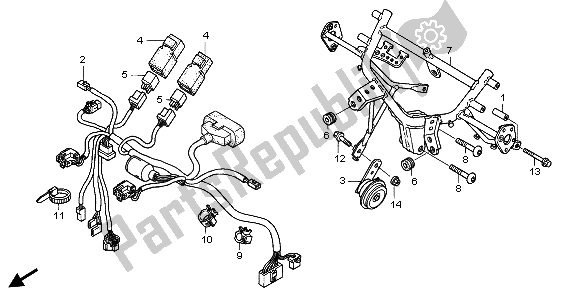 All parts for the Cowl Stay of the Honda ST 1300A 2007