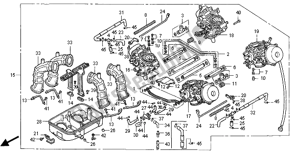 Tutte le parti per il Carburatore (assy.) del Honda ST 1100A 2000