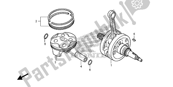 Todas as partes de Virabrequim E Pistão do Honda CRF 150R SW 2014