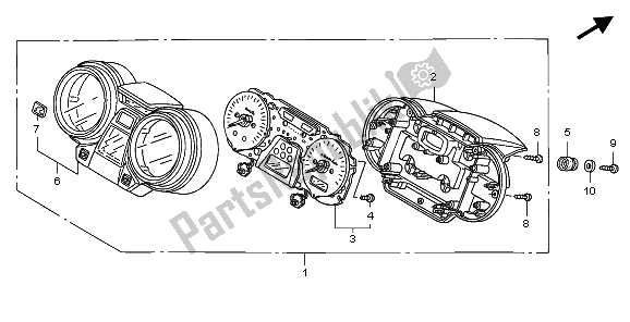 All parts for the Meter (kmh) of the Honda CB 1300 SA 2008