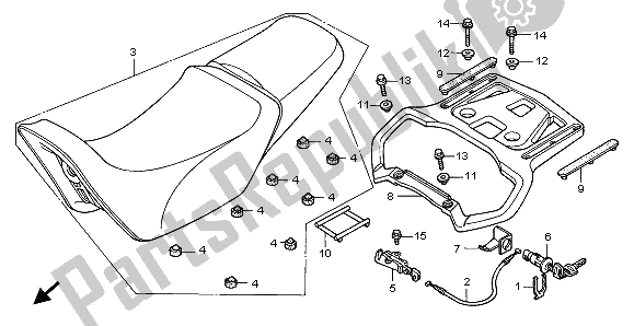 Alle onderdelen voor de Stoel van de Honda XL 1000V 1999