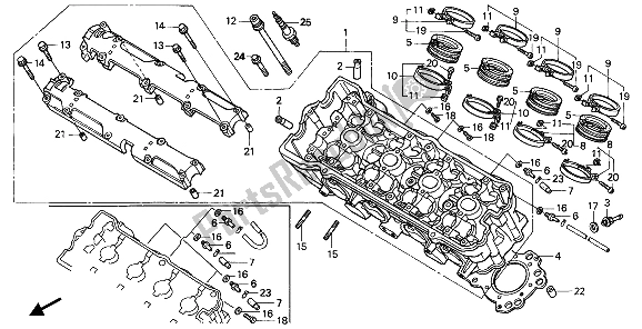 Tutte le parti per il Testata del Honda CBR 600F 1993
