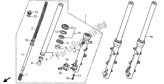 Todas las partes para Tenedor Frontal de Honda XL 700 VA Transalp 2009