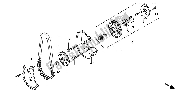 All parts for the Oil Pump of the Honda FES 125 2011