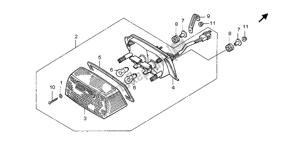 Tutte le parti per il Fanale Posteriore del Honda CB 1000F 1996