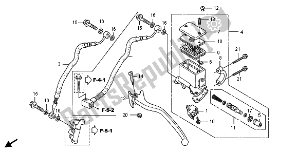 All parts for the Rr. Brake Master Cylinder of the Honda FES 150 2009