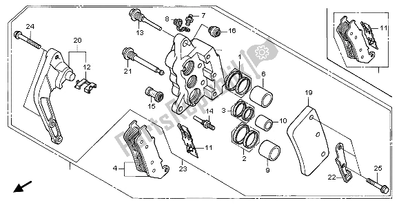 All parts for the Front Brake Caliper of the Honda CBR 1000F 1997