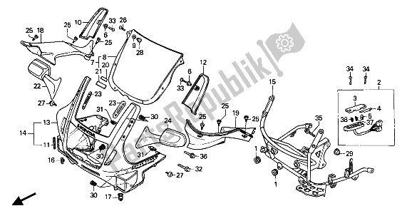 Todas las partes para Capucha Superior de Honda CBR 600F 1987