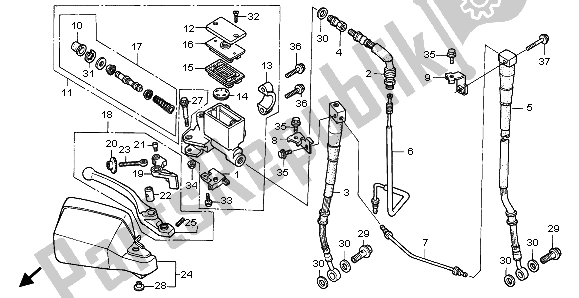 Toutes les pièces pour le Fr. Maître-cylindre De Frein du Honda XRV 750 Africa Twin 1998