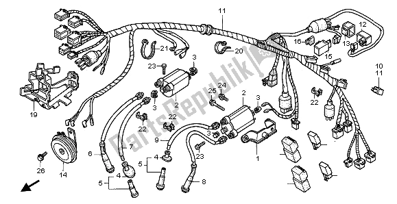 Tutte le parti per il Cablaggio del Honda VT 600C 1995