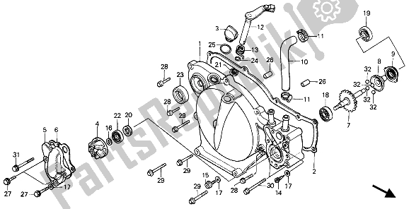 Todas las partes para Tapa Del Cárter Derecho de Honda CR 80R 1985