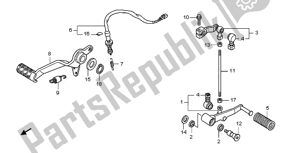 All parts for the Pedal of the Honda CBF 1000 FA 2011