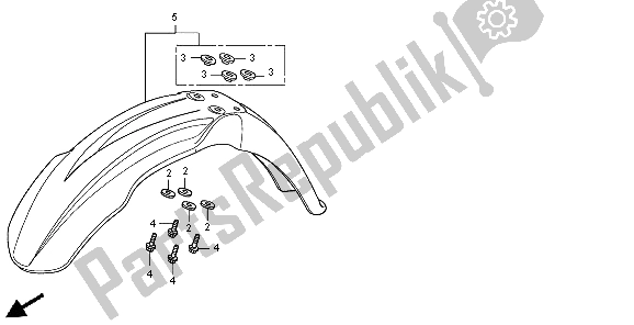 All parts for the Front Fender of the Honda CRF 450R 2004