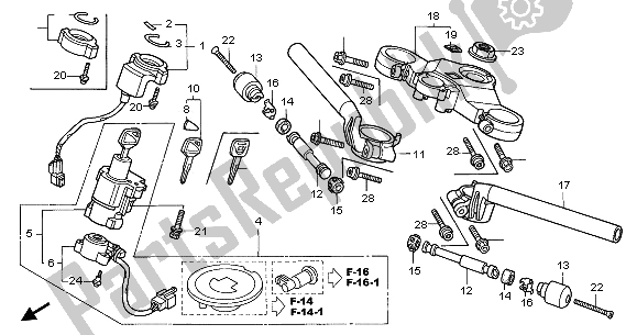 Todas las partes para Manejar Tubo Y Puente Superior de Honda CBR 900 RR 2003