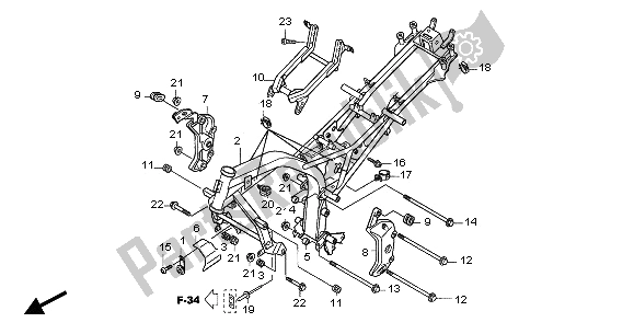 All parts for the Frame Body of the Honda CBF 600 SA 2005