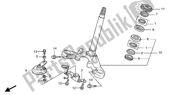 Tutte le parti per il Gambo Dello Sterzo del Honda CBR 125 RW 2005