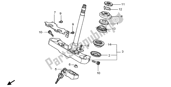 Tutte le parti per il Gambo Dello Sterzo del Honda VT 750C 2007
