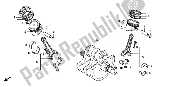 All parts for the Crankshaft of the Honda VT 750C2B 2011