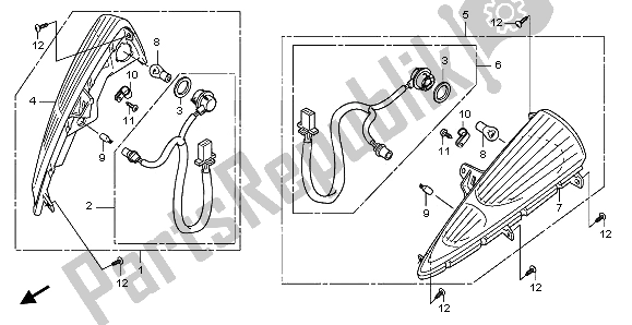 All parts for the Front Winker of the Honda SH 300A 2009