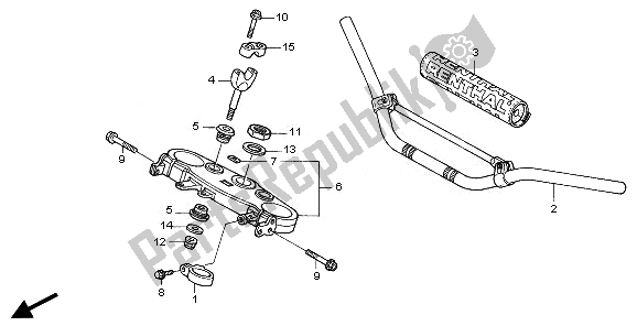 All parts for the Handle Pipe & Top Bridge of the Honda CRF 250X 2008