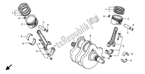 All parts for the Crankshaft & Piston of the Honda VT 750C2 1998