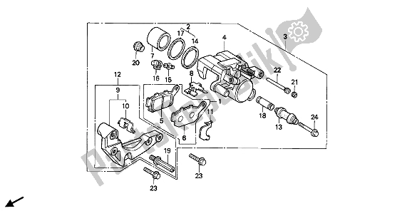 Todas las partes para Pinza De Freno Trasero de Honda NTV 650 1989