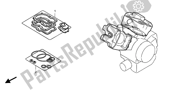 All parts for the Eop-1 Gasket Kit A of the Honda VT 750C2 2001