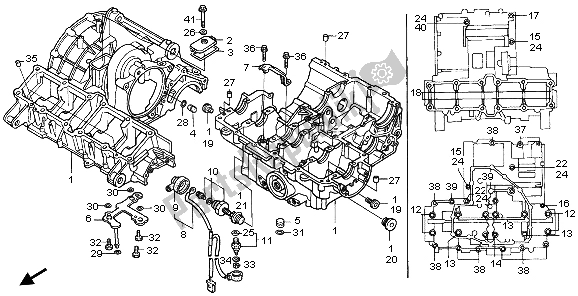 All parts for the Crankcase of the Honda CBR 1000F 1999