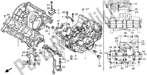 All parts for the Crankcase of the Honda CBR 1000F 1999