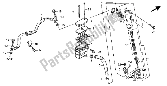 Tutte le parti per il Rr. Pompa Freno del Honda XL 125V 80 KMH 2003