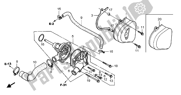 Tutte le parti per il Pompa Dell'acqua del Honda CB 600F Hornet 2003