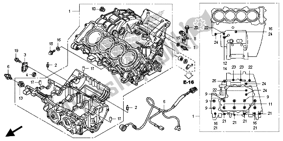 All parts for the Crankcase of the Honda CB 600F Hornet 2013