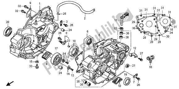 All parts for the Crankcase of the Honda CRF 250R 2013