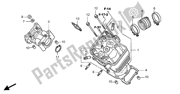 All parts for the Cylinder Head of the Honda CBR 125 RS 2005