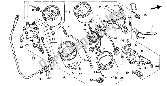 All parts for the Meter (mph) of the Honda VF 750C 1996