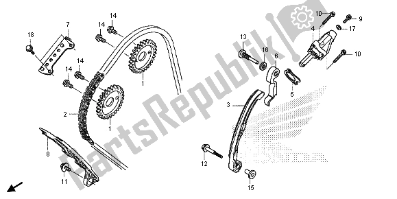 All parts for the Cam Chain & Tensioner of the Honda CBR 600 RA 2013