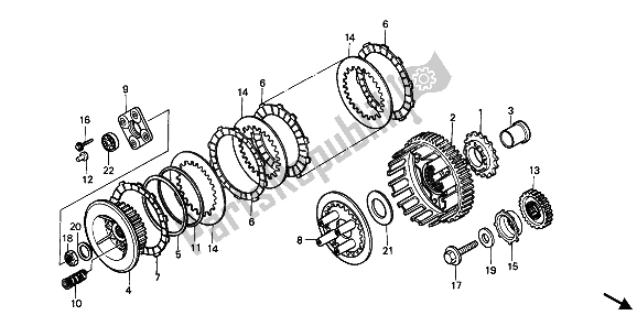 Todas las partes para Embrague de Honda VT 600C 1989