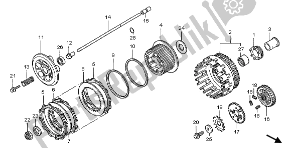 Todas as partes de Embreagem do Honda XL 1000V 2006