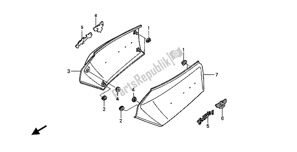 All parts for the Side Cover of the Honda GL 1500 SE 1991