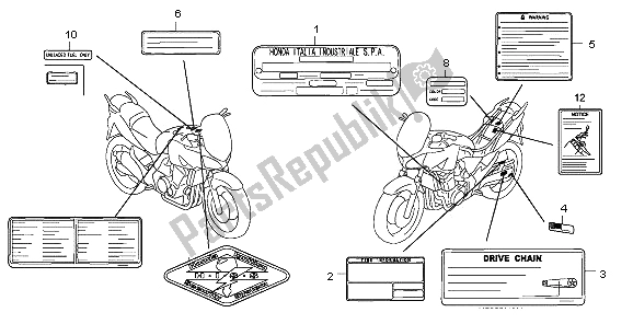 Tutte le parti per il Etichetta Di Avvertenza del Honda CBF 600 NA 2006