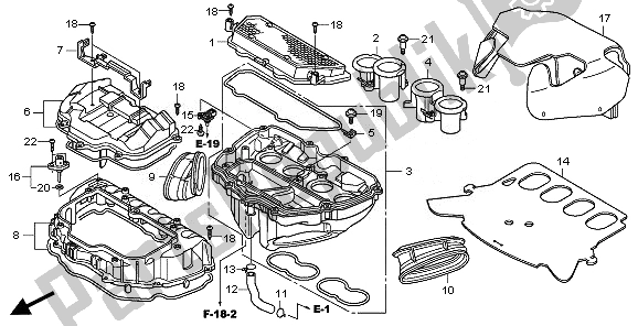 Alle onderdelen voor de Luchtfilter van de Honda CBR 1000 RA 2011