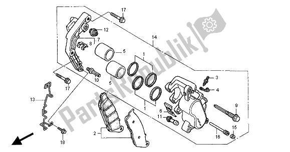 Toutes les pièces pour le étrier De Frein Avant du Honda VT 750C2 2000