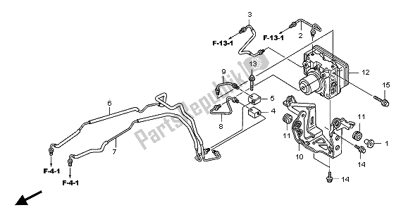 All parts for the Abs Modulator of the Honda CB 1300A 2007