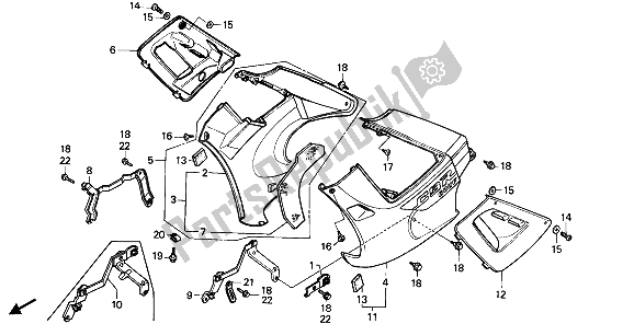 Todas las partes para Capucha Inferior de Honda CBR 600F 1989