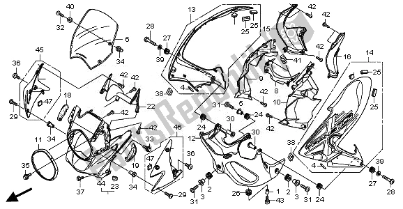 Tutte le parti per il Cappuccio del Honda XL 700 VA Transalp 2010