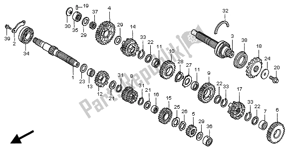 Tutte le parti per il Trasmissione del Honda CB 600F2 Hornet 2002