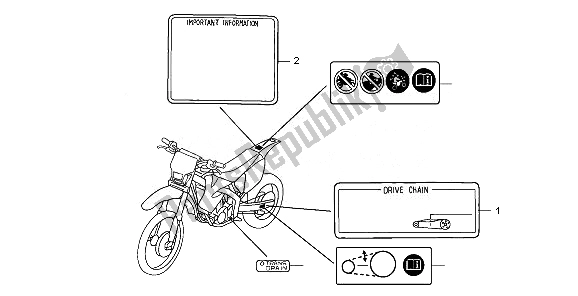 All parts for the Caution Label of the Honda CRF 250X 2008