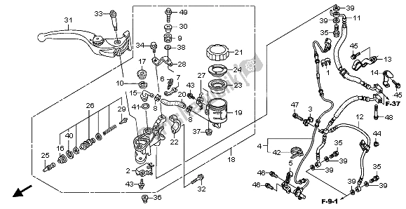 Wszystkie części do Fr Pompa Hamulcowa Honda CBR 600 RA 2009